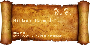 Wittner Hermiás névjegykártya